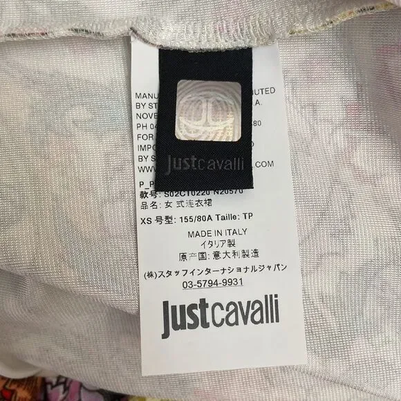 NWT Just Cavalli Gorgeous Rare Animal Floral Print Mini Bodycon Dress size XS - Picture 15 of 16